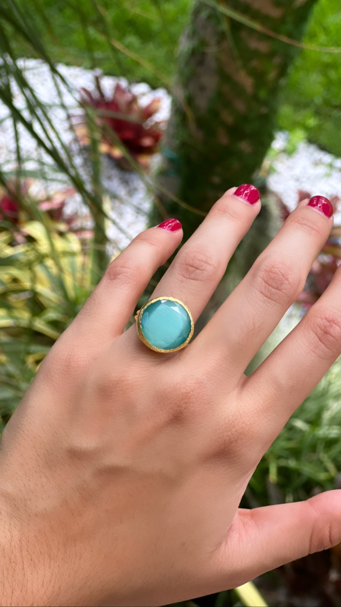 Golden jade ring