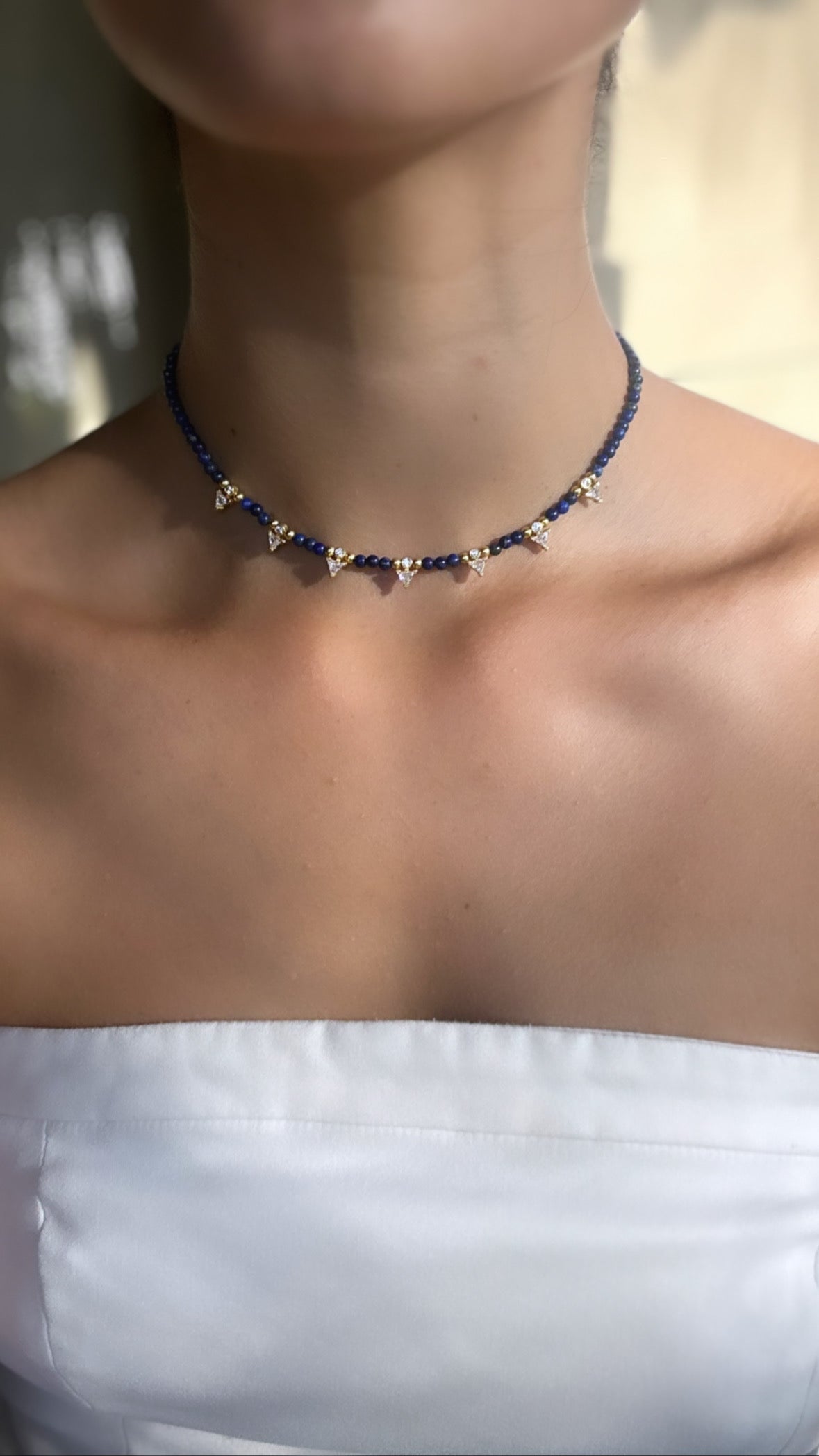 Lapis beaded necklace