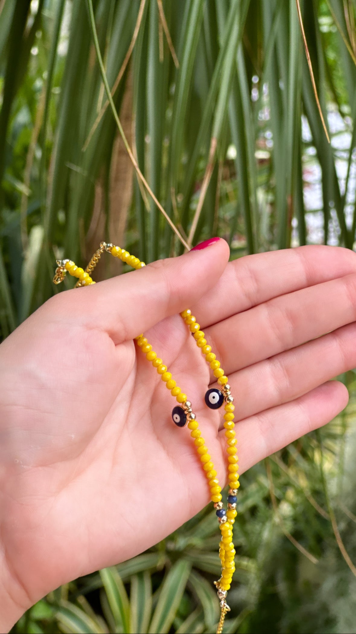 Yellow beaded bracelet