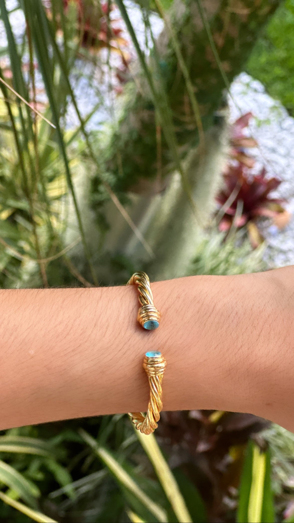 Golden-lapis bangle