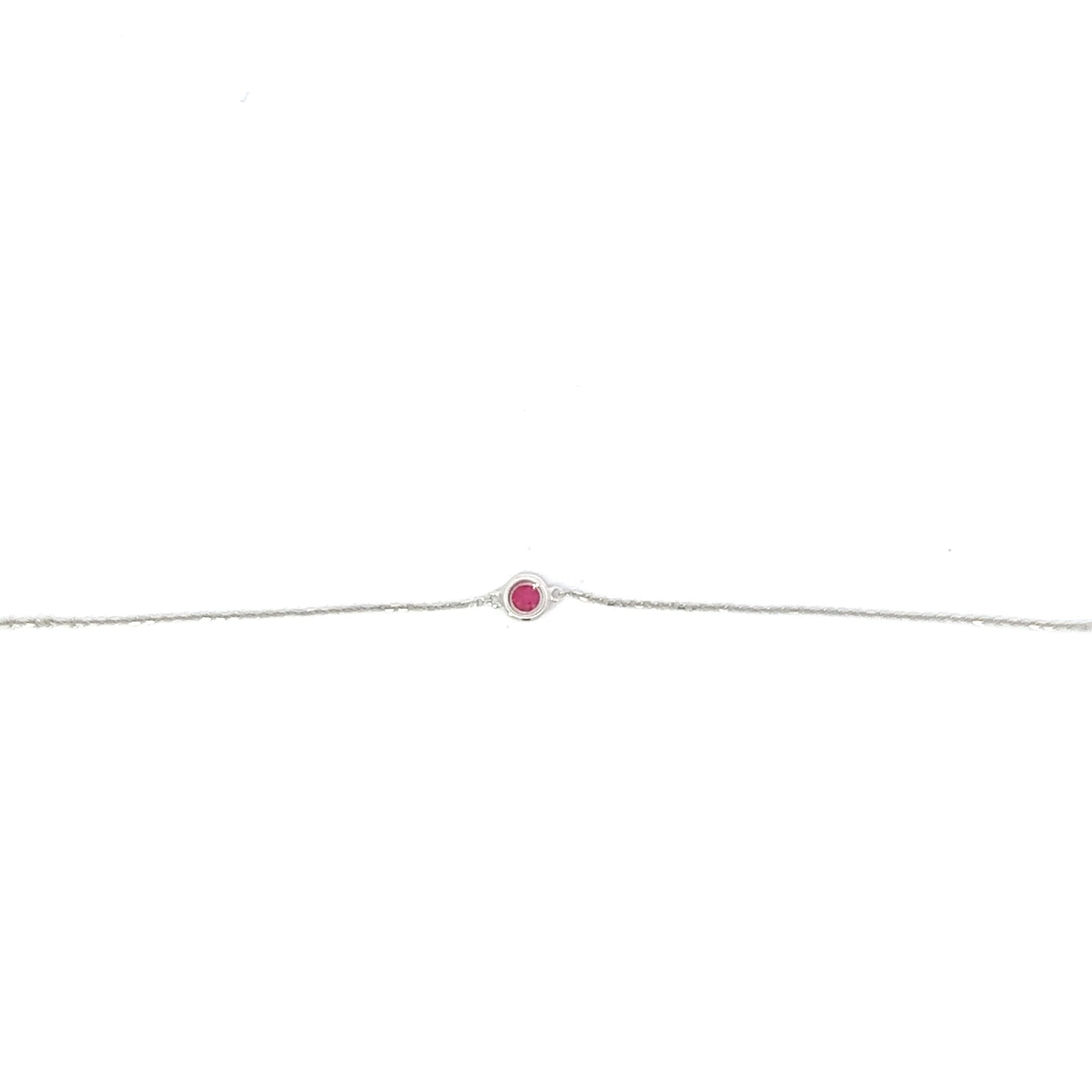 Natural red Ruby braceletin 14K gold