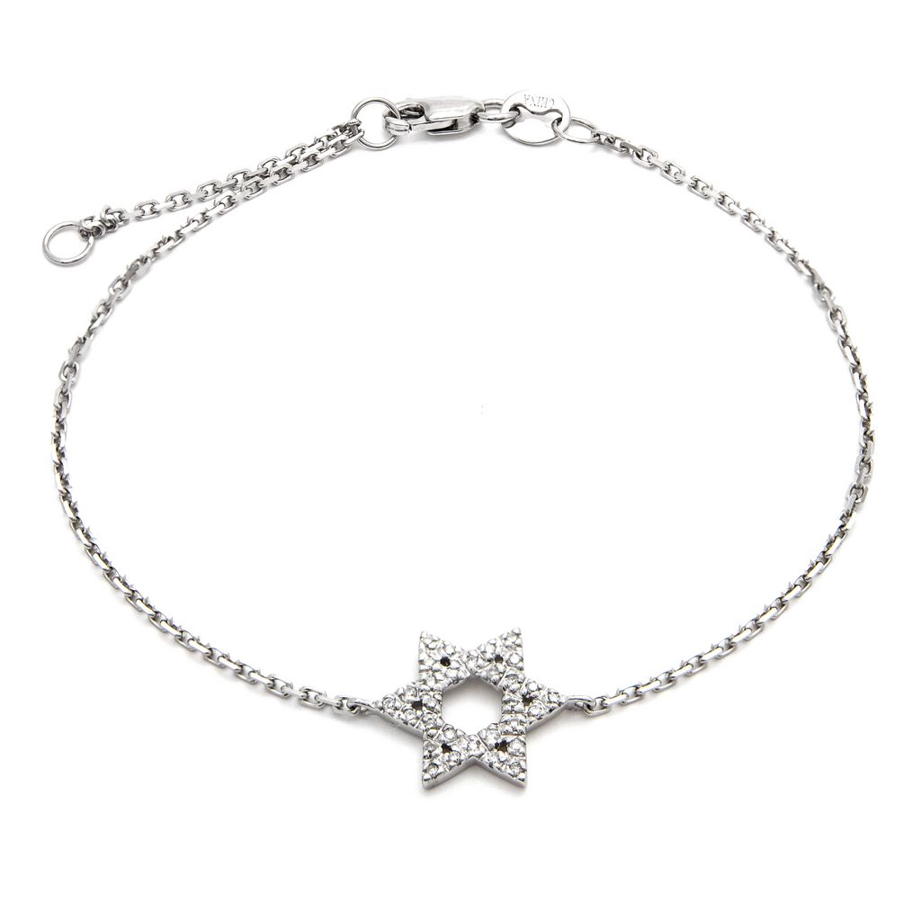 Star of david bracelet (white gold)