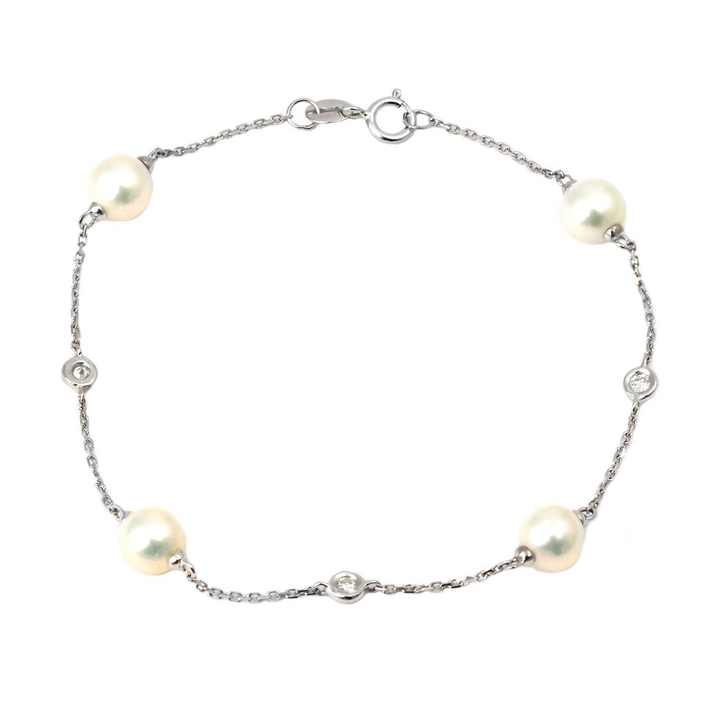 Pearl & diamond bracelet