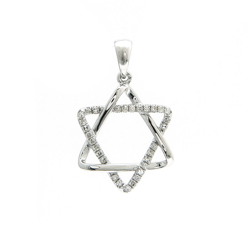 Star of david pendant (white gold)