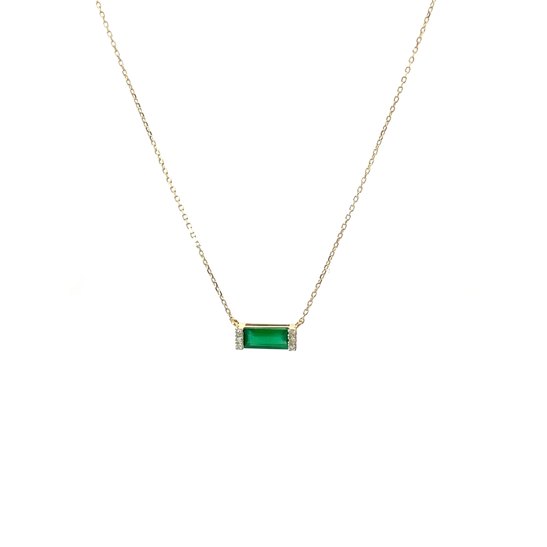 Onyx green diamond necklace