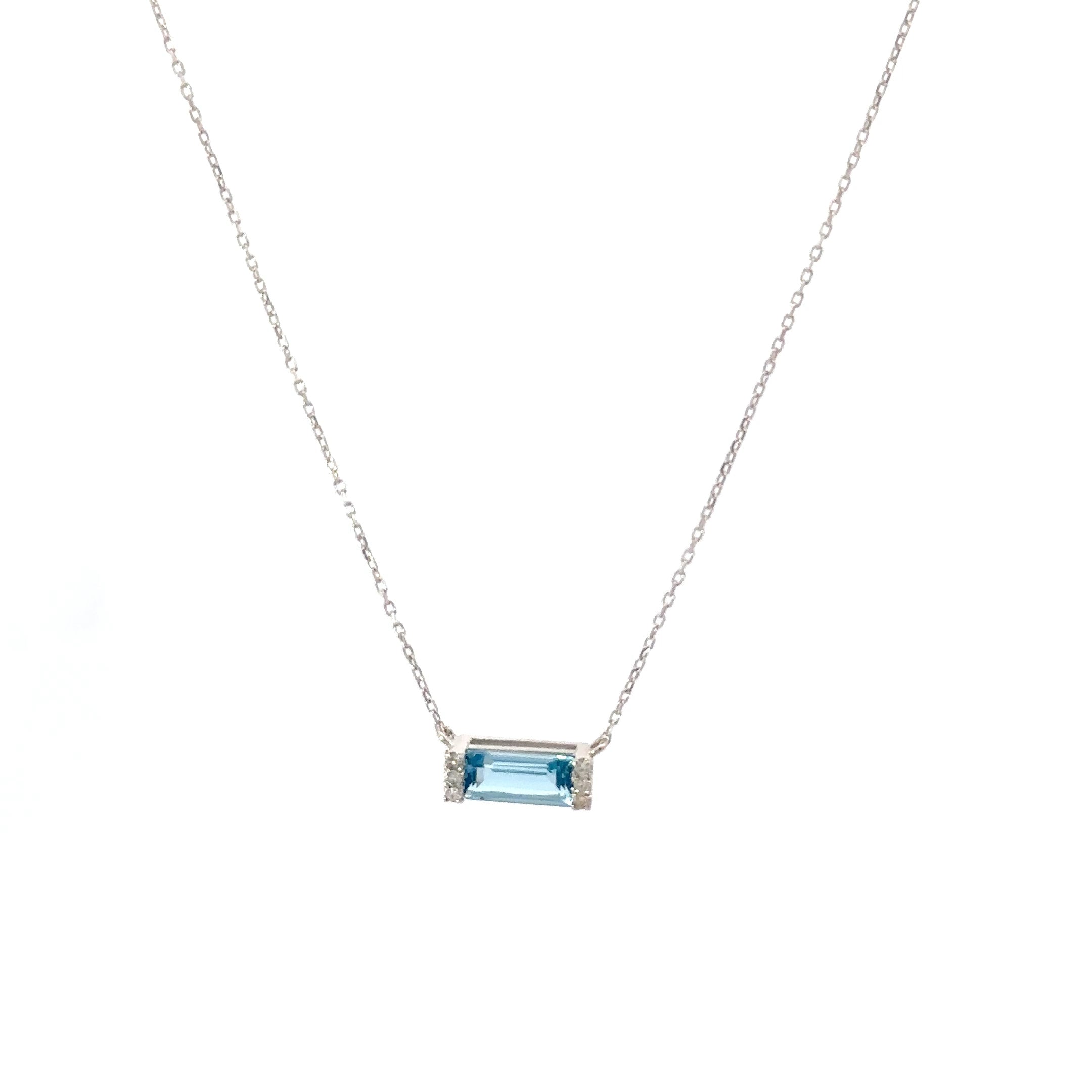 Natural Blue topaz and diamond necklace