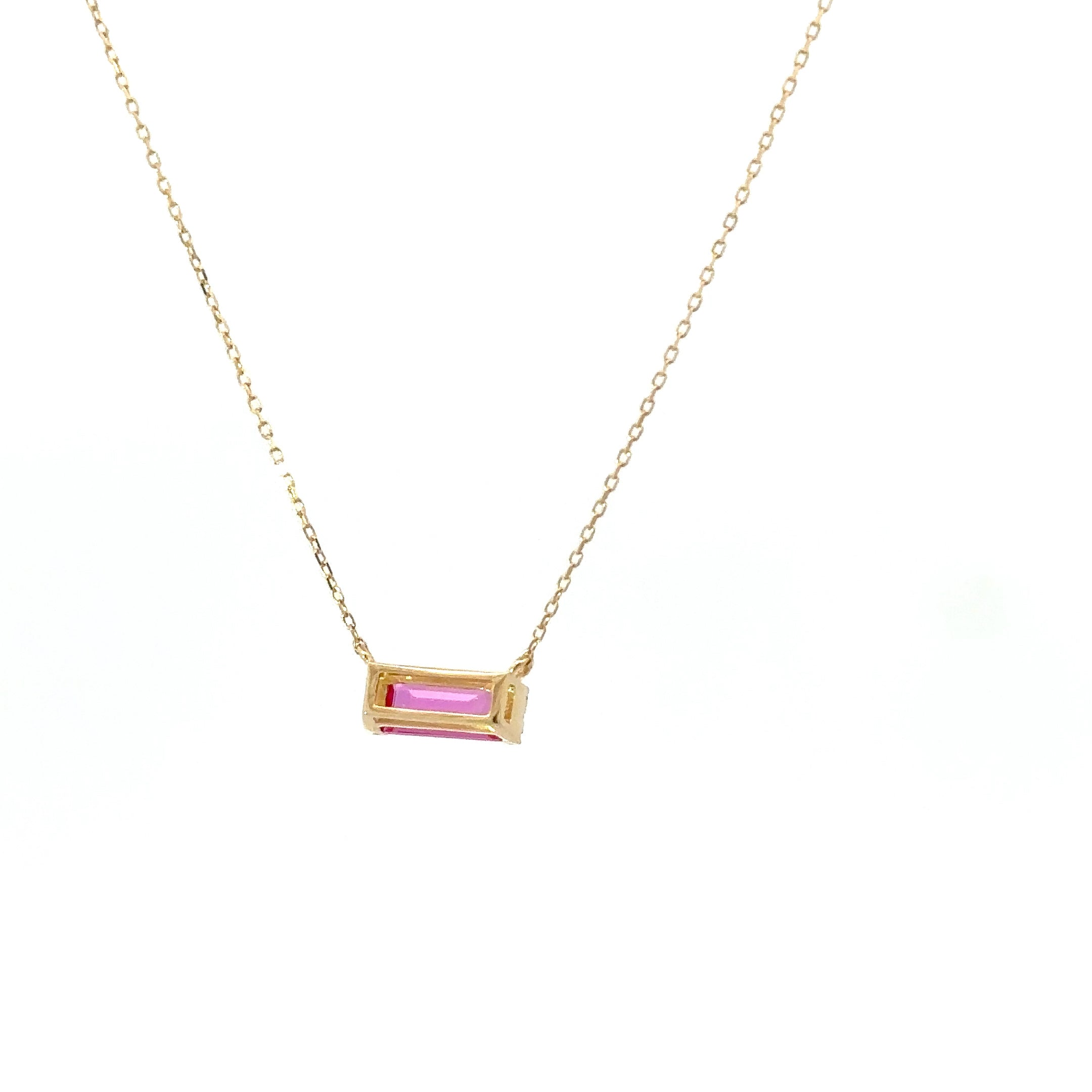 Pink topaz diamond necklace