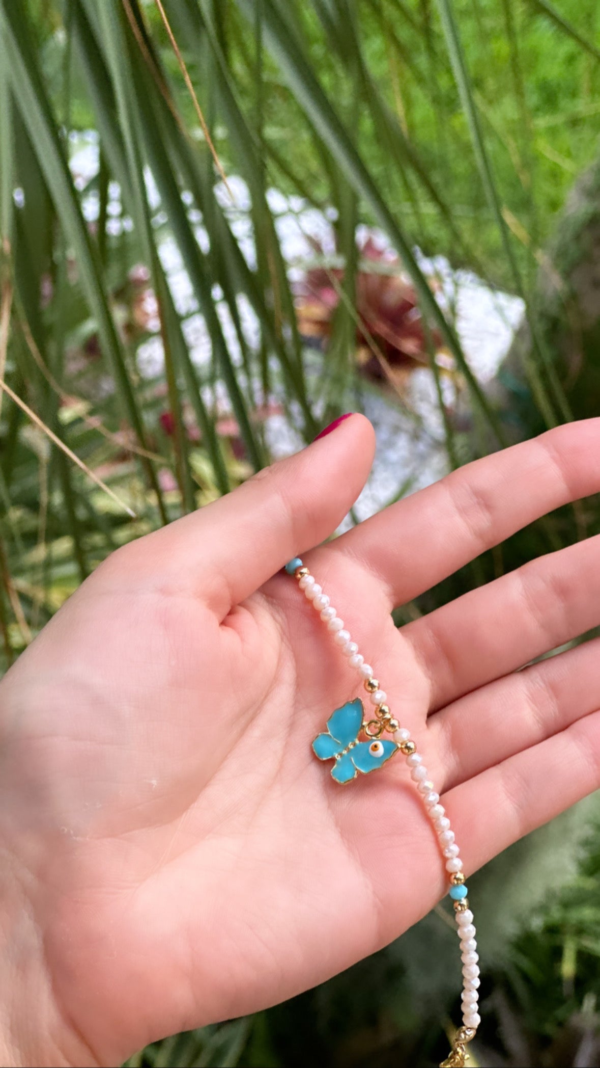 Butterfly beaded bracelet