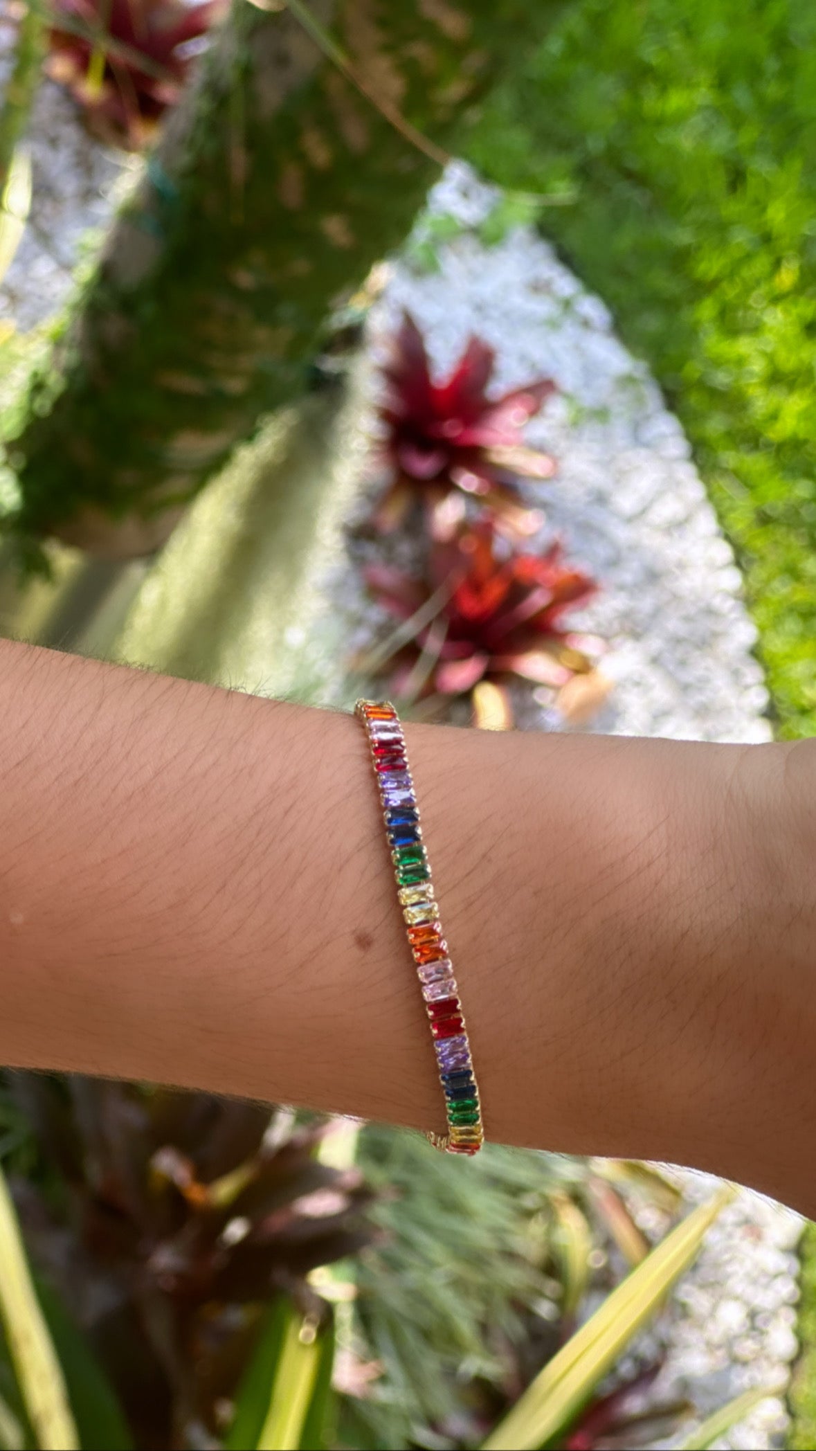 Rainbow baguette bracelet