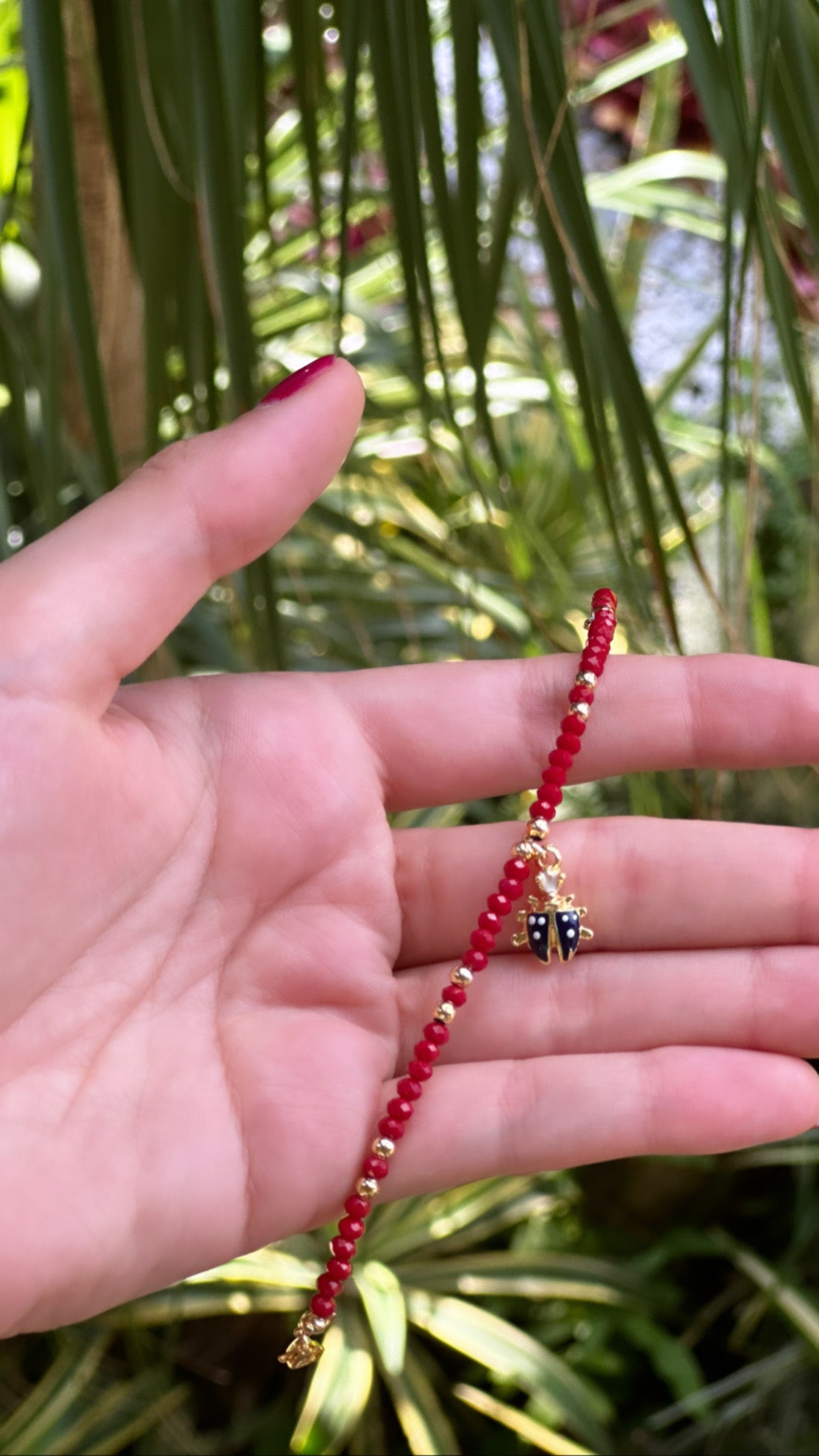 Ladybug Beaded Bracelet