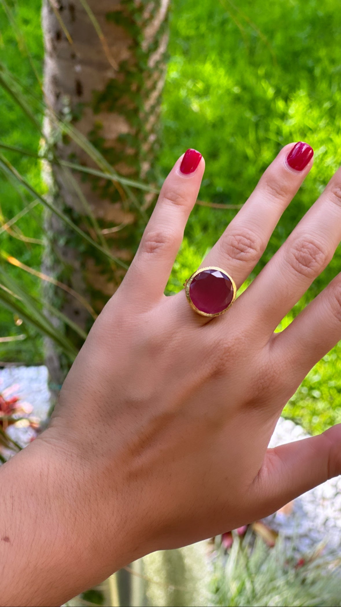 Golden ruby ring