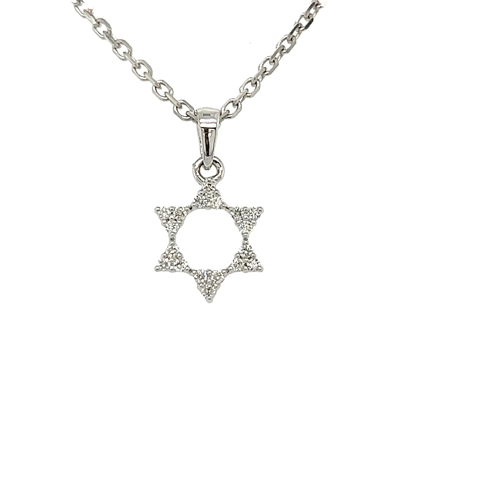 Star of david diamond necklace (white gold)