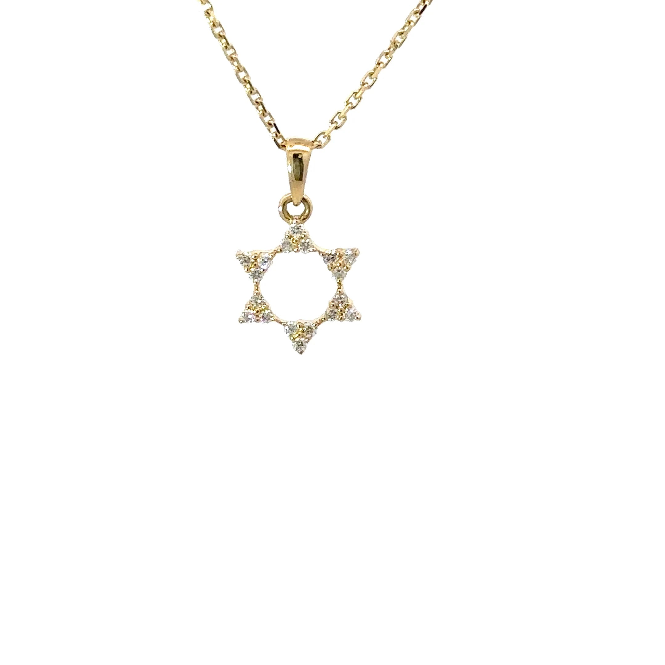 Star of david diamond necklace (yellow gold)