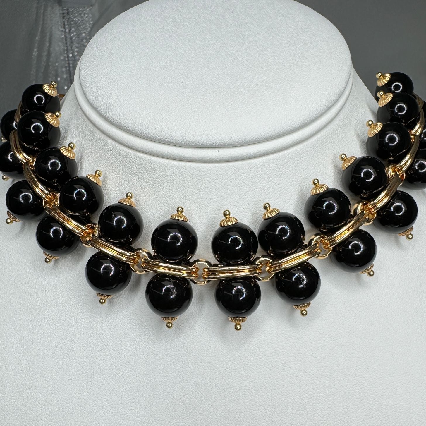 Golden black onyx necklace/chocker