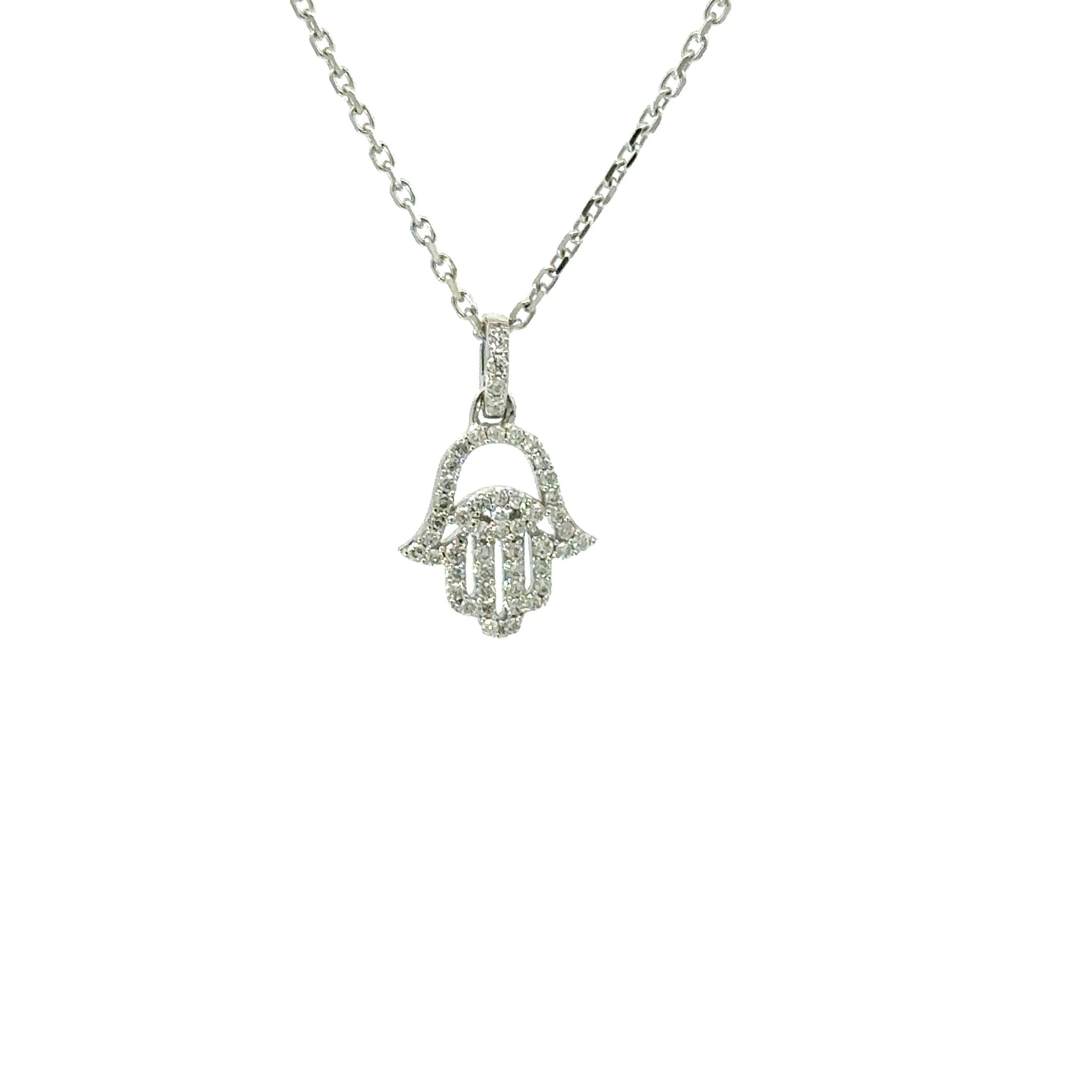 Hamza necklace (white gold)